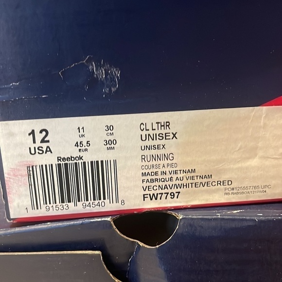 🌼NIB REEBOK UNISEX CLASIC LEATHER RUNNING SHOES. - Picture 10 of 10